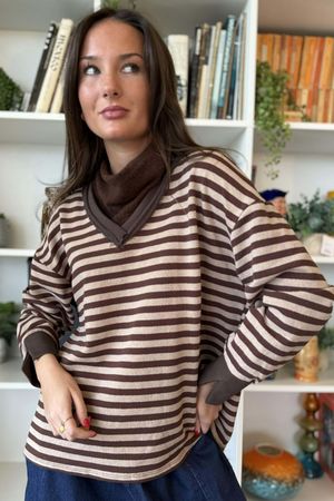 Shoreditch Classic V Sweat Chocolate & Latte